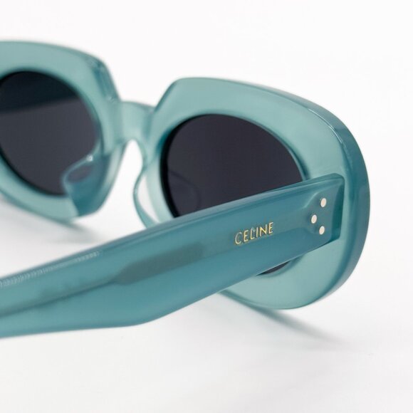 NEW CELINE CL40276U 93N OVAL SHINY LIGHT GREEN BLUE WOMEN SUNGLASSES CELINE main image 4
